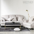 Wohnmöbel Polsterung weiße Samtcouch elegantes Sofa mit verdicktem Kissen